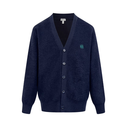 Loewe Anagram Embroidered Wool Cardigan
