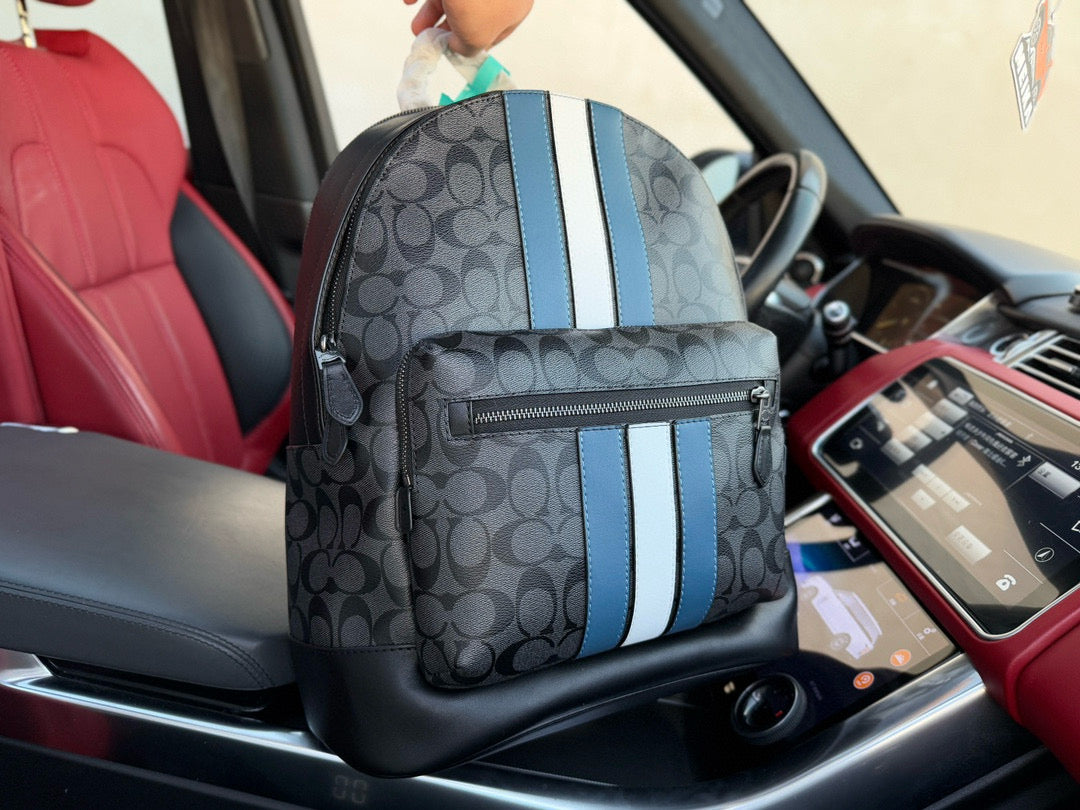 Coach West Series Large Monogram Striped Backpack