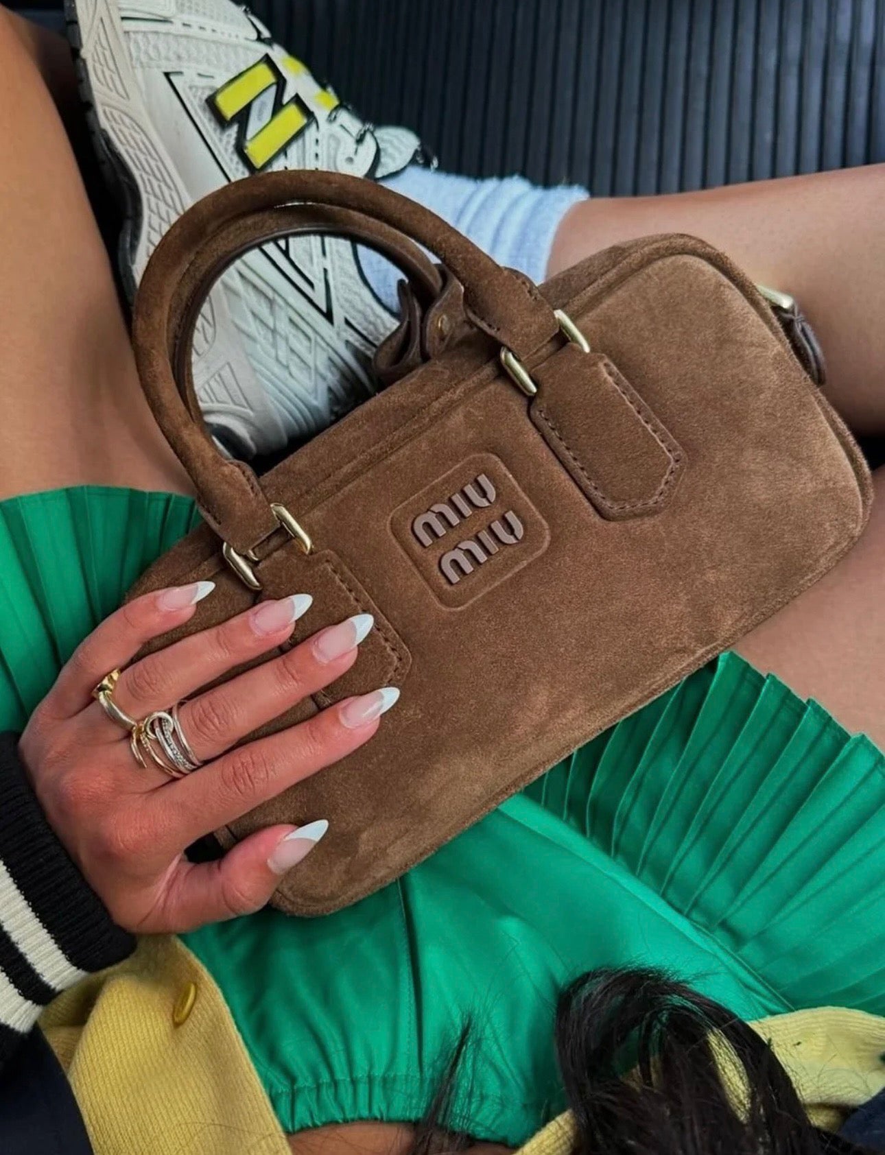 Miu Miu Suede Bowling Bag