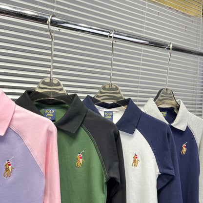 Ralph Lauren Color-block Long Sleeve Polo Shirt – Autumn Collection – Kids Collection