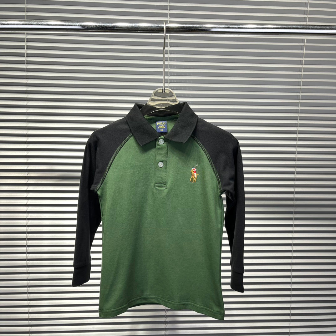 Ralph Lauren Color-block Long Sleeve Polo Shirt – Autumn Collection – Kids Collection