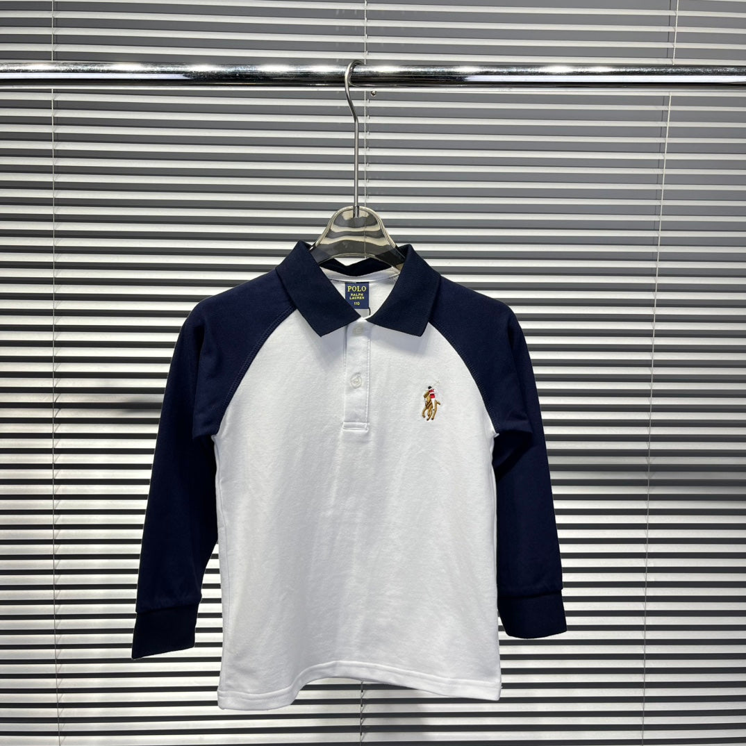 Ralph Lauren Color-block Long Sleeve Polo Shirt – Autumn Collection – Kids Collection