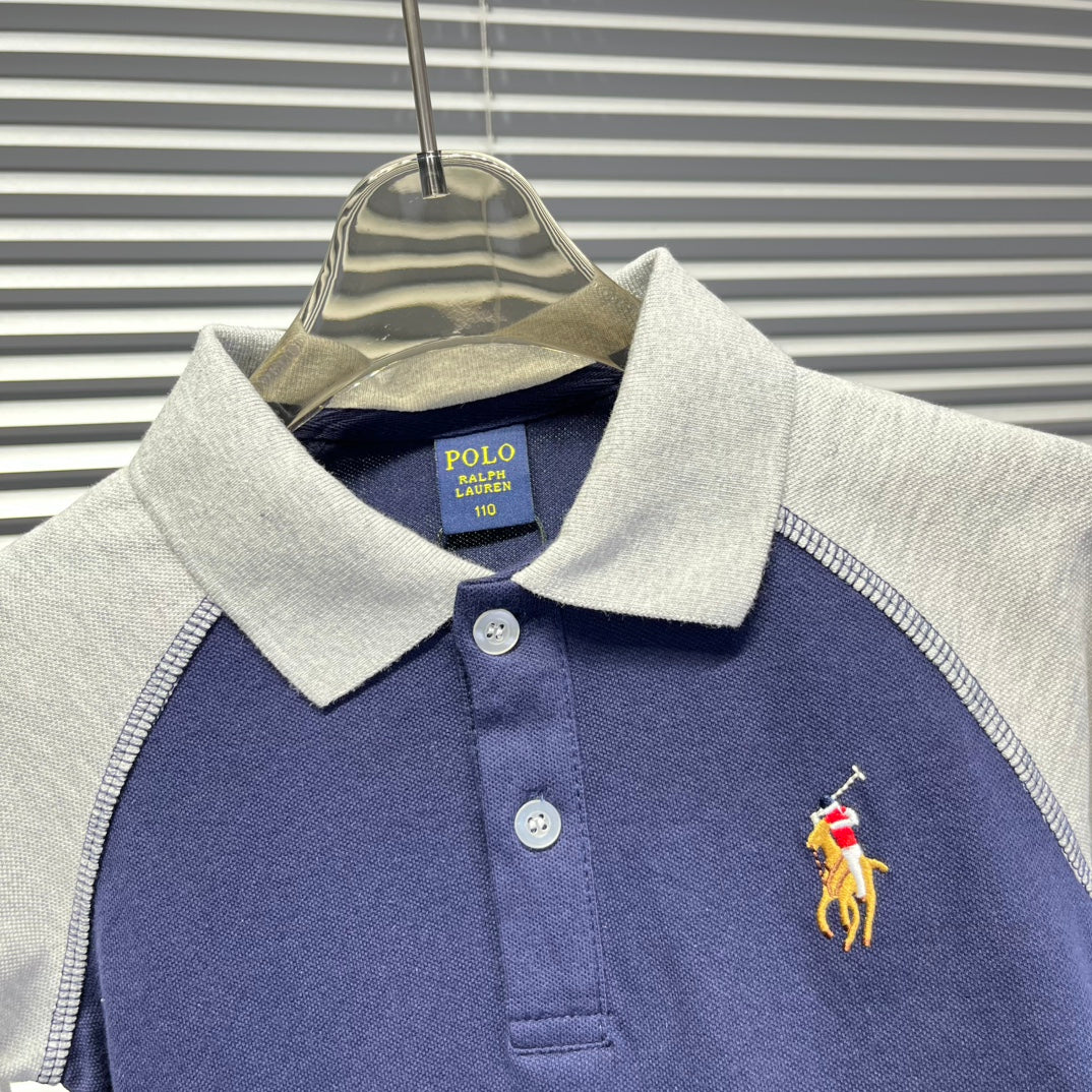 Ralph Lauren Color-block Long Sleeve Polo Shirt – Autumn Collection – Kids Collection