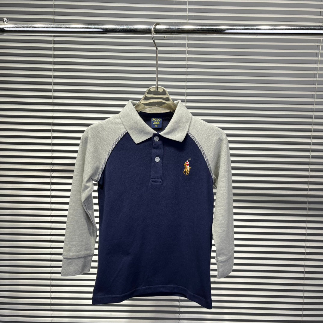 Ralph Lauren Color-block Long Sleeve Polo Shirt – Autumn Collection – Kids Collection