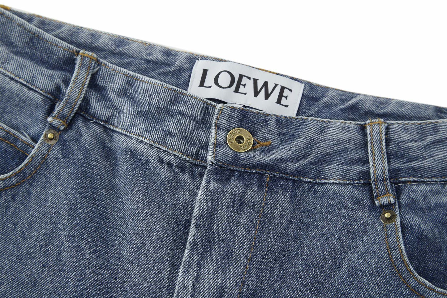 Loewe Anagram Embroidered Denim Jeans