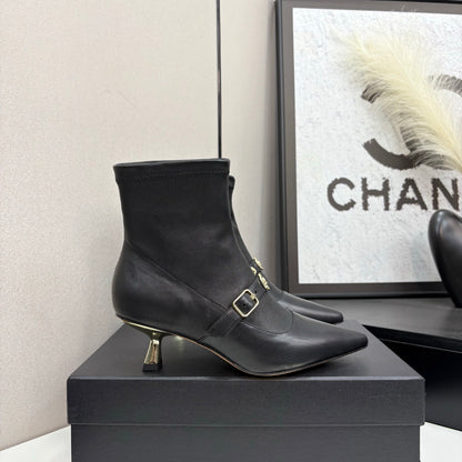 Chanel 25B High-Heel Bow Sock Boots – Autumn/Winter Collection