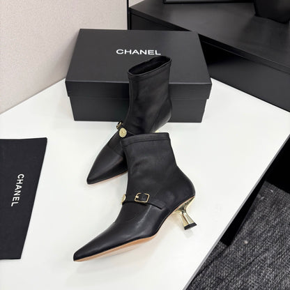 Chanel 25B High-Heel Bow Sock Boots – Autumn/Winter Collection