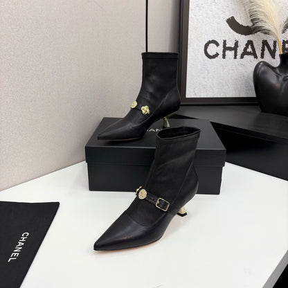 Chanel 25B High-Heel Bow Sock Boots – Autumn/Winter Collection