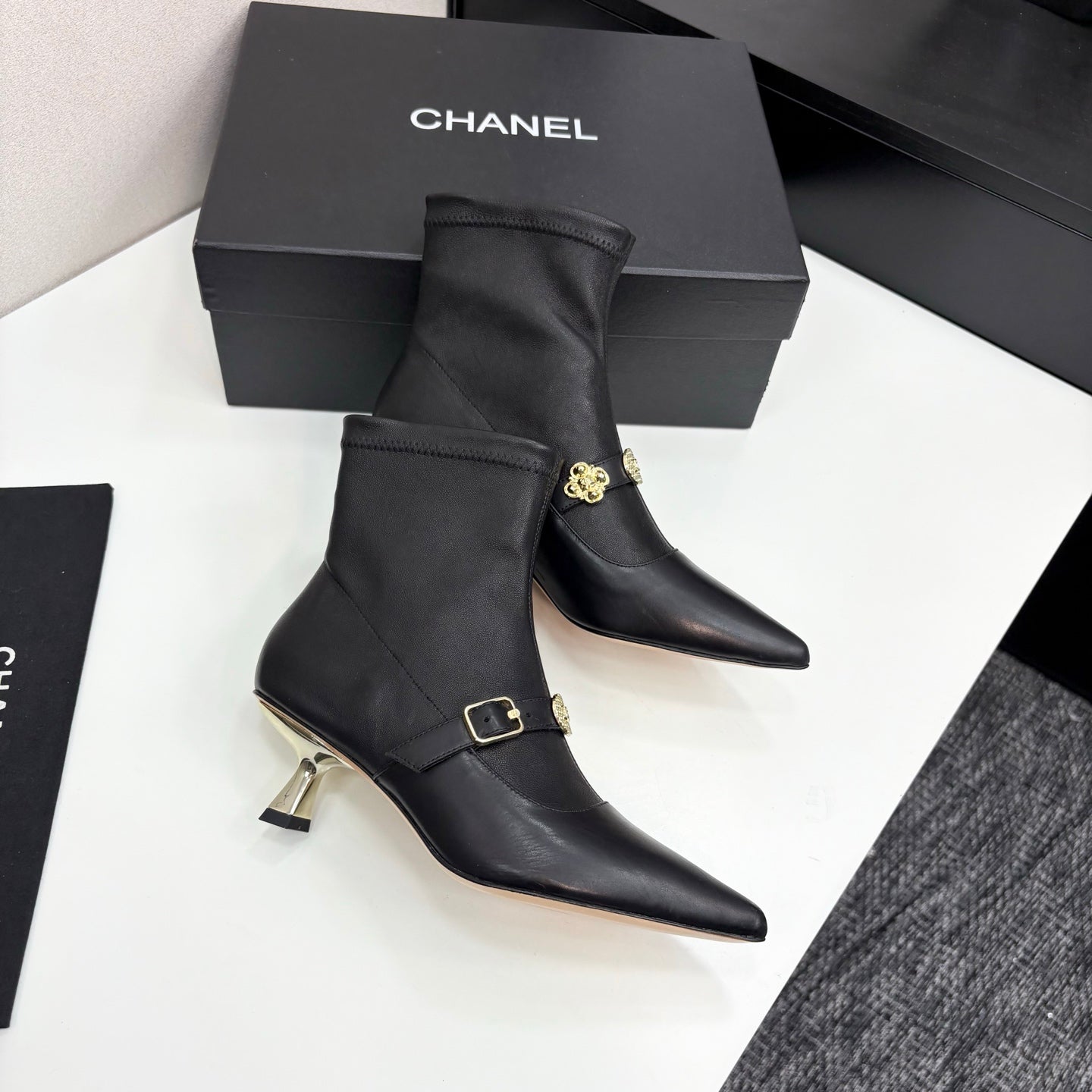 Chanel 25B High-Heel Bow Sock Boots – Autumn/Winter Collection