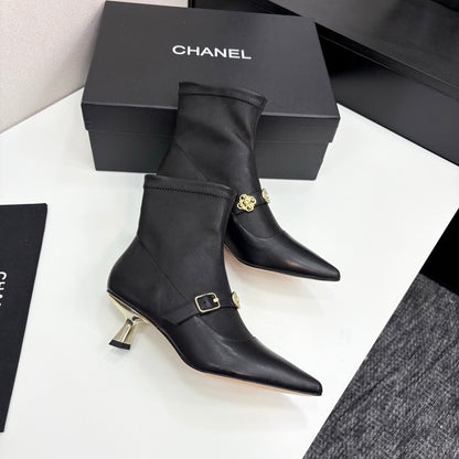 Chanel 25B High-Heel Bow Sock Boots – Autumn/Winter Collection