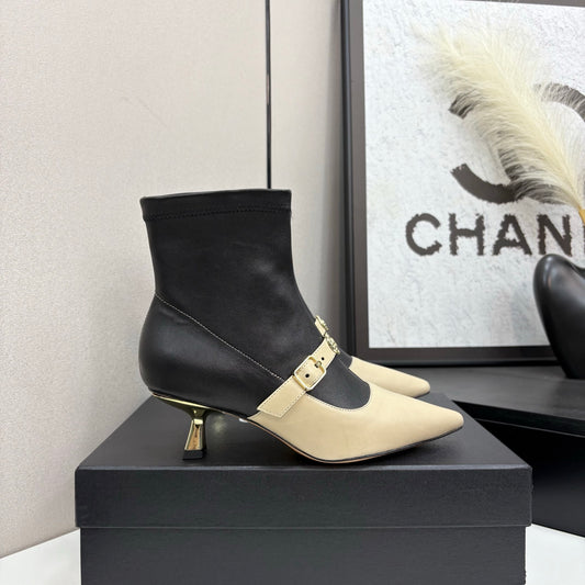 Chanel 25B High-Heel Bow Sock Boots – Autumn/Winter Collection