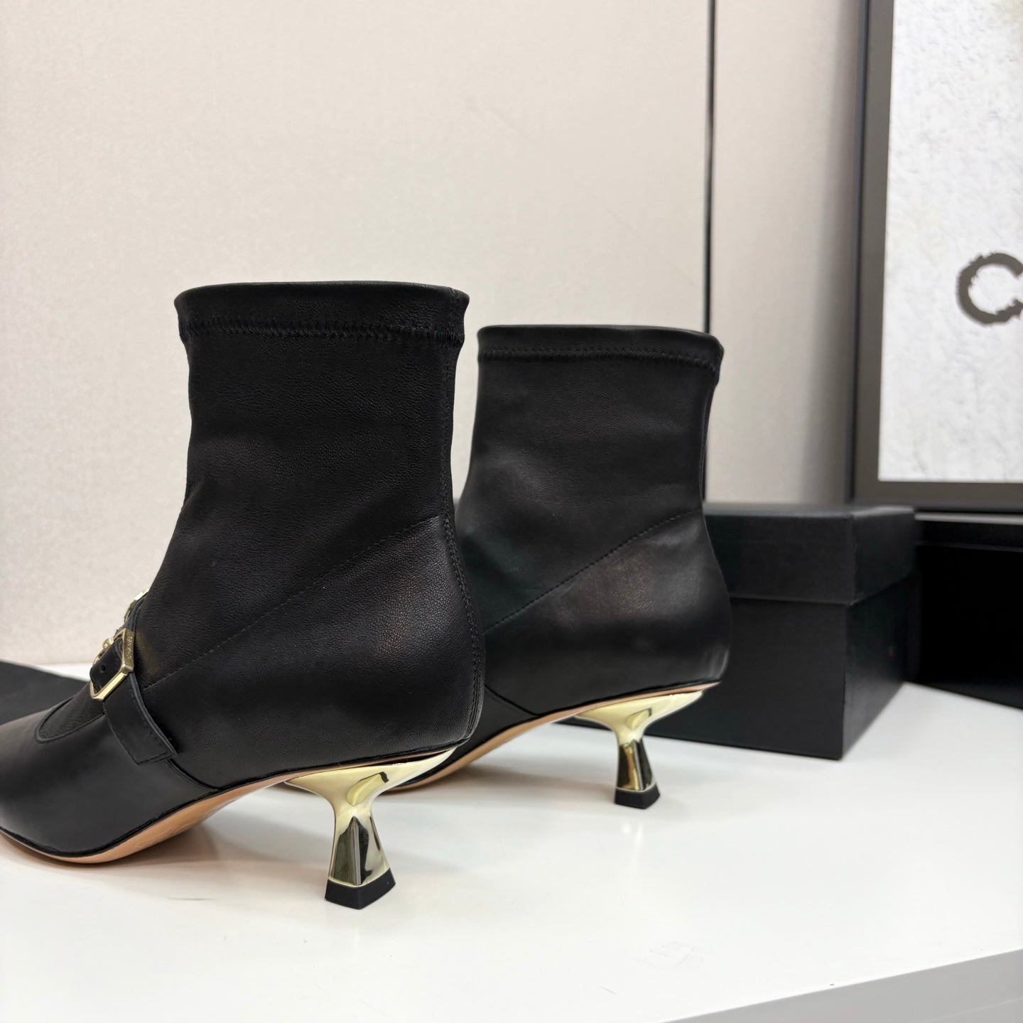 Chanel 25B High-Heel Bow Sock Boots – Autumn/Winter Collection