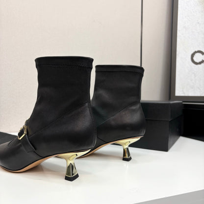 Chanel 25B High-Heel Bow Sock Boots – Autumn/Winter Collection
