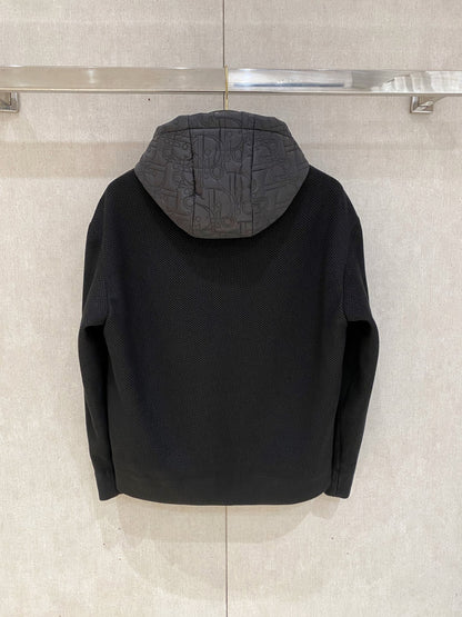 Dior Knit Patchwork Hooded Puffer Jacket – 2025SS