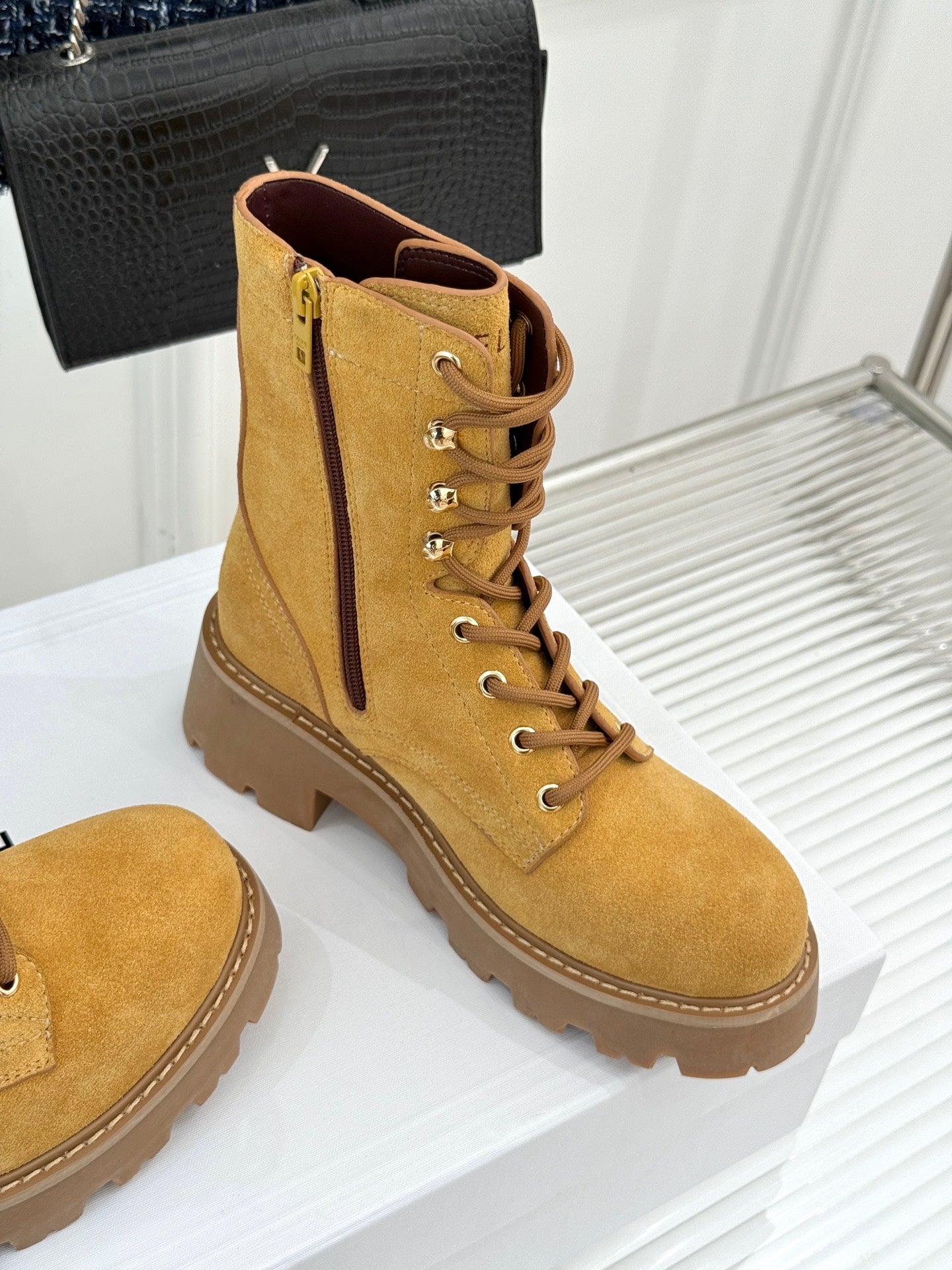 Celine Classic Triomphe Platform Martin Boots