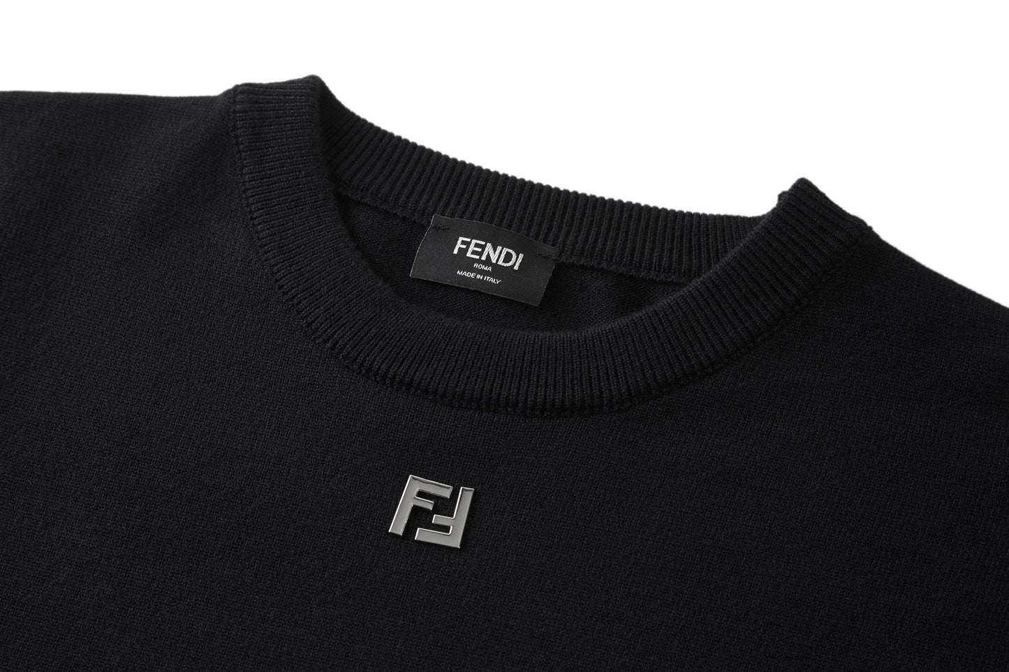Fendi Double F Hot Stamp Crewneck Sweater