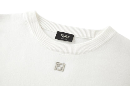Fendi Double F Hot Stamp Crewneck Sweater