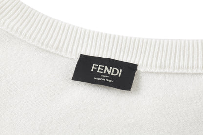 Fendi Double F Hot Stamp Crewneck Sweater