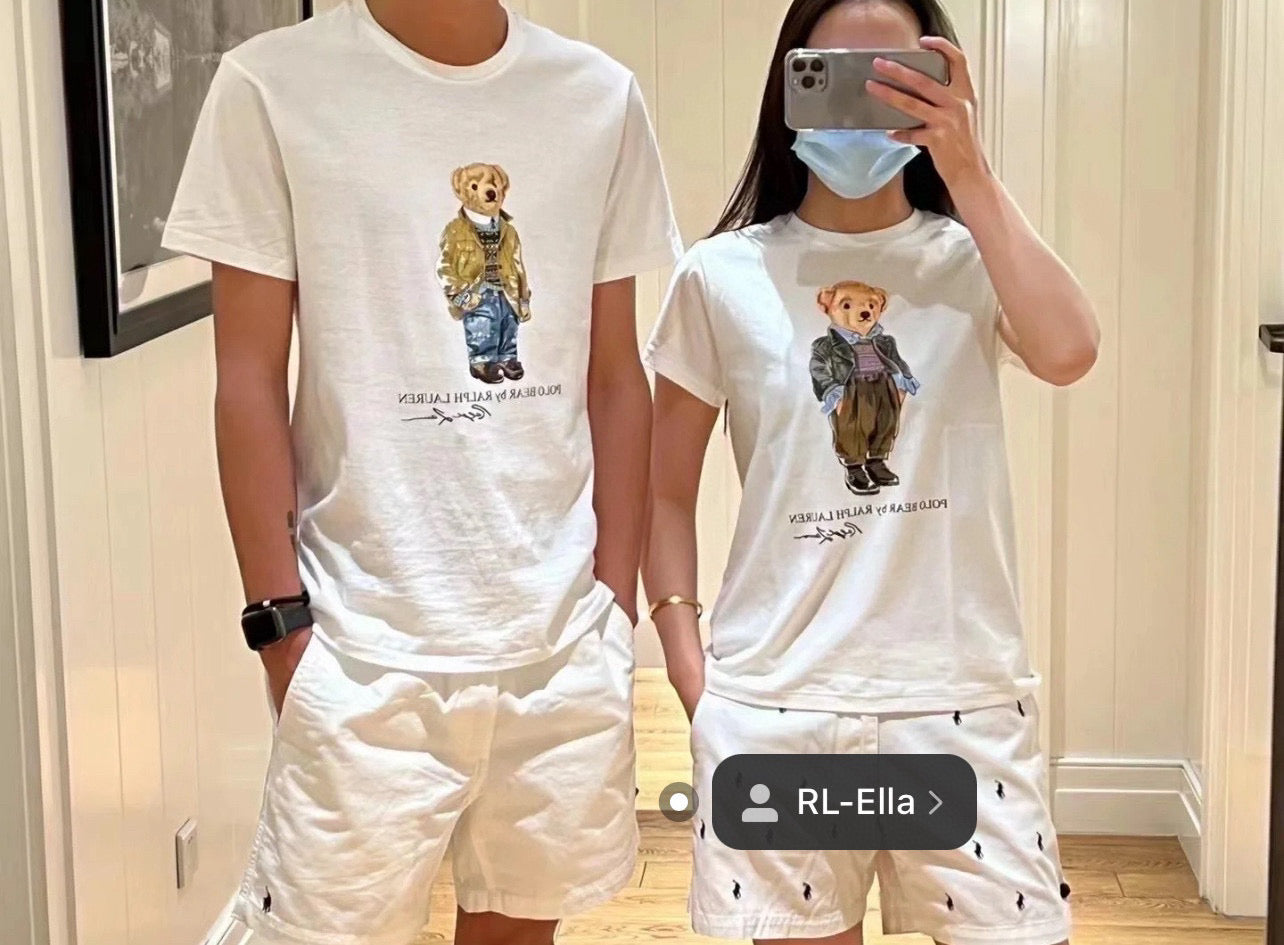 Ralph Lauren Classic Jacket Bear Print Crewneck T-Shirt