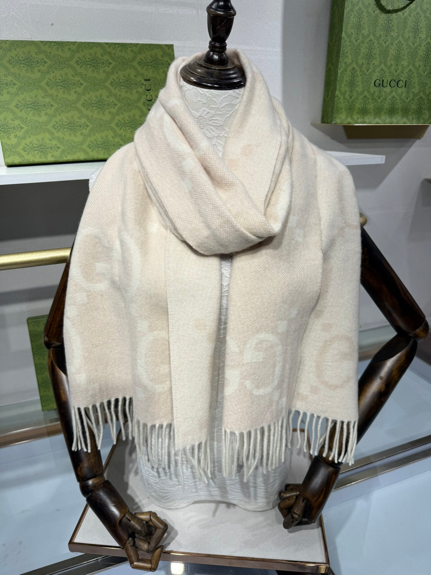 Gucci GG Cashmere Jacquard Scarf – 2025 Collection