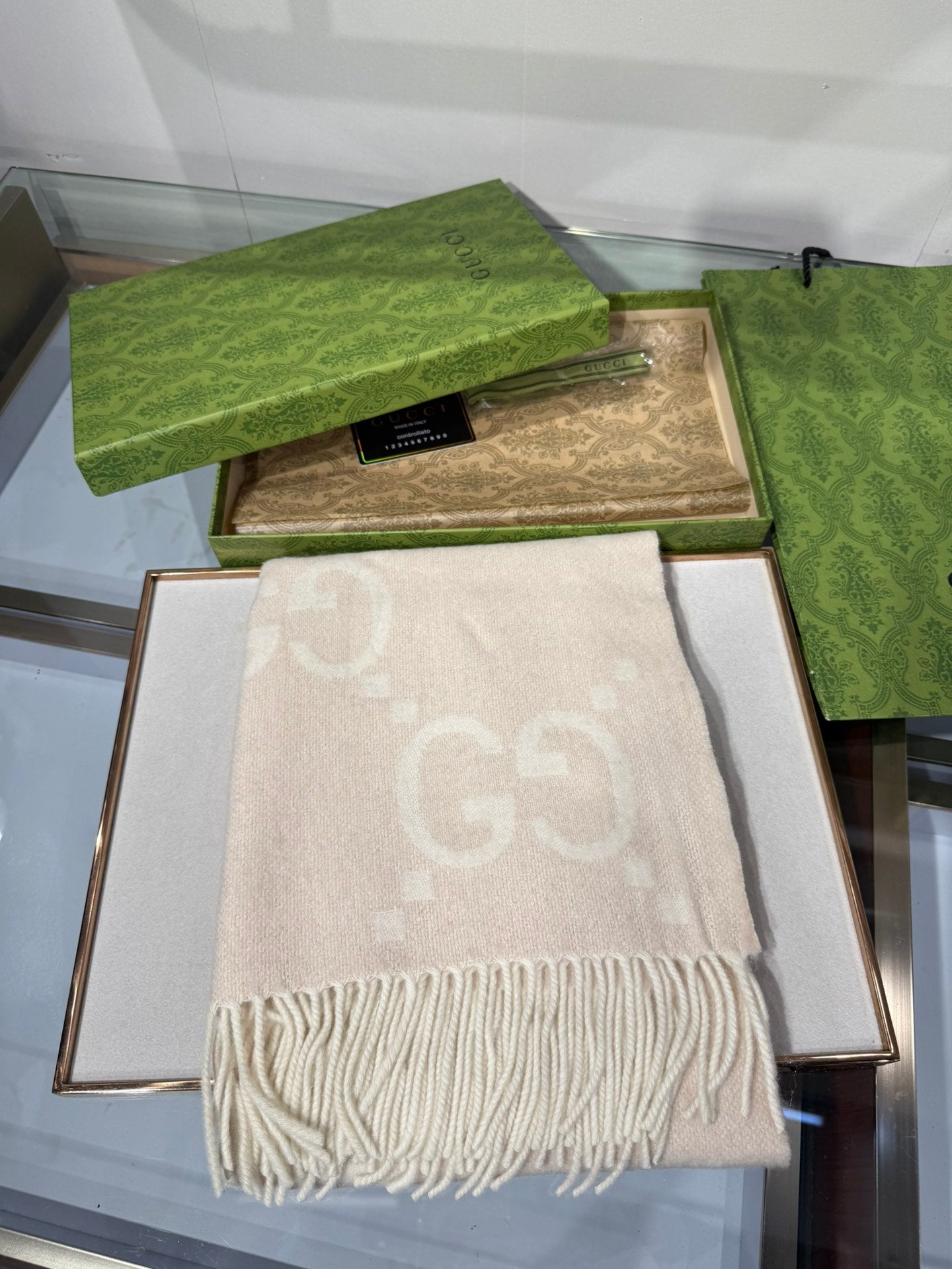 Gucci GG Cashmere Jacquard Scarf – 2025 Collection