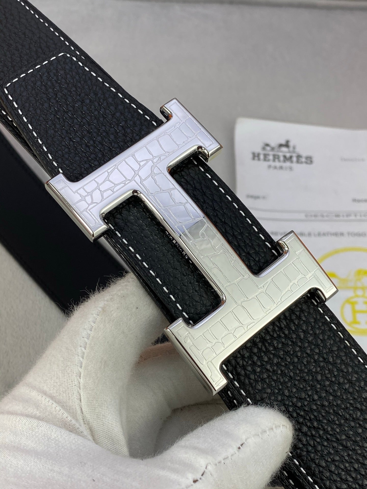 Hermès Crocodile Buckle Belt