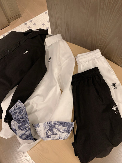 Dior Bee Embroidery Zoo Print Matching Set