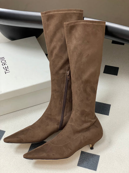 The Row Elastic Kitten Heel Boots – 2025 Fall Collection