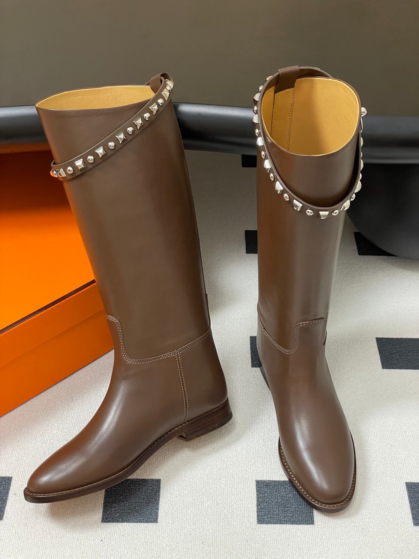 Hermès Jumping Series Kelly Buckle Knee-High Boots