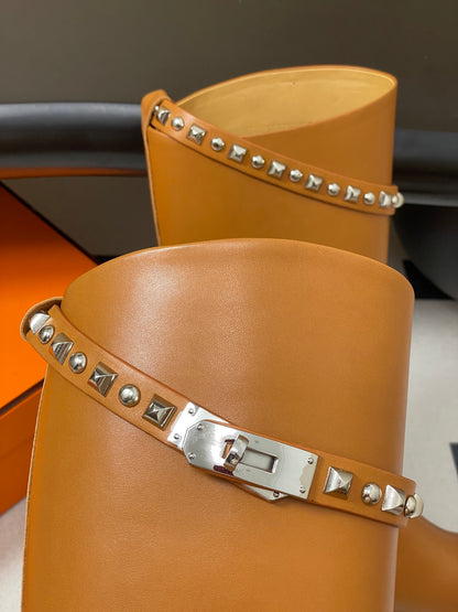 Hermès Jumping Series Kelly Buckle Knee-High Boots