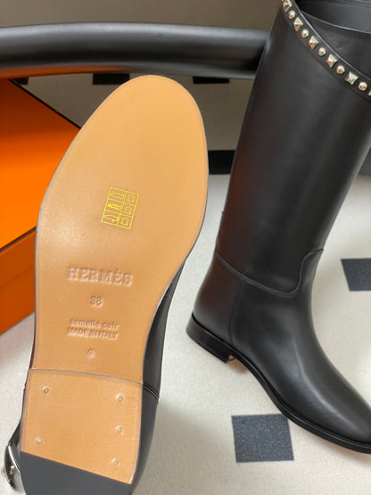 Hermès Jumping Series Kelly Buckle Knee-High Boots