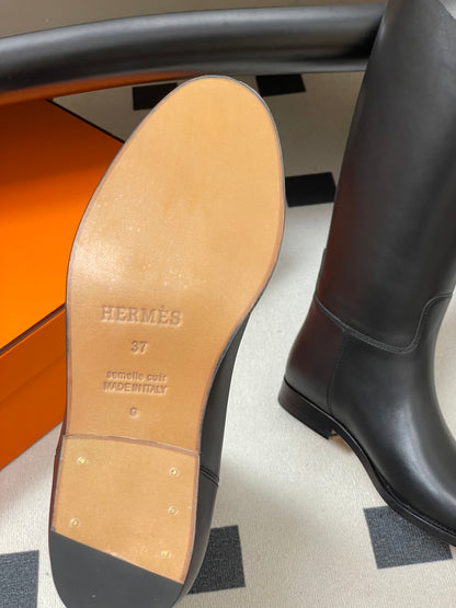 Hermès Jumping Kelly Buckle Knee-High Boots