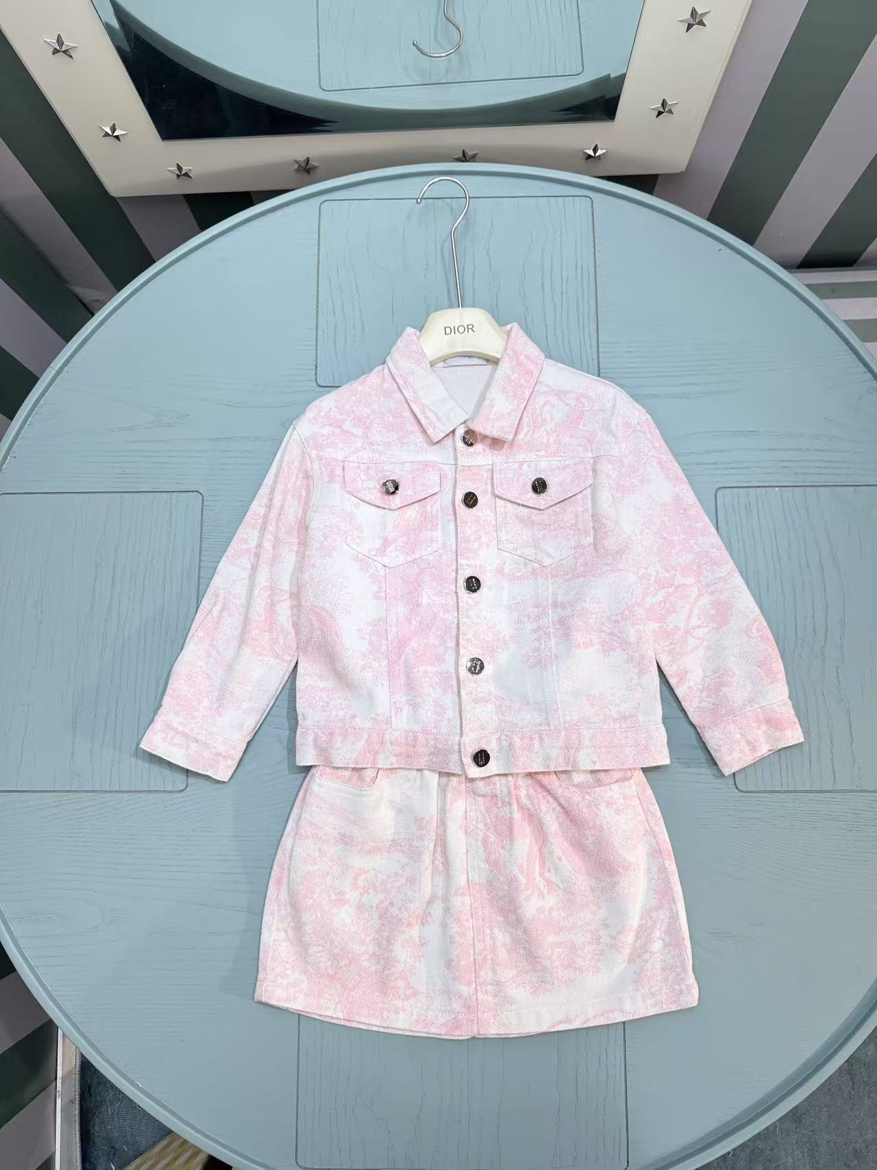 Dior Kids Printed Jacket and Skirt Set – 2025SS – Kids Collection