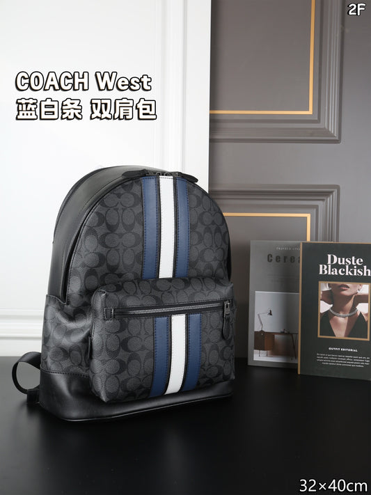 Coach West Striped Backpack