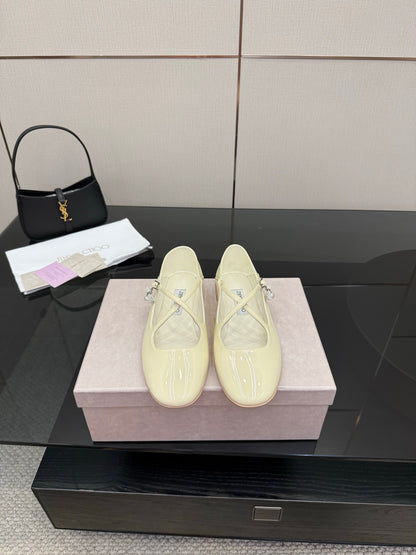 Jimmy Choo Patent Leather Ballerina Flats – 25SS