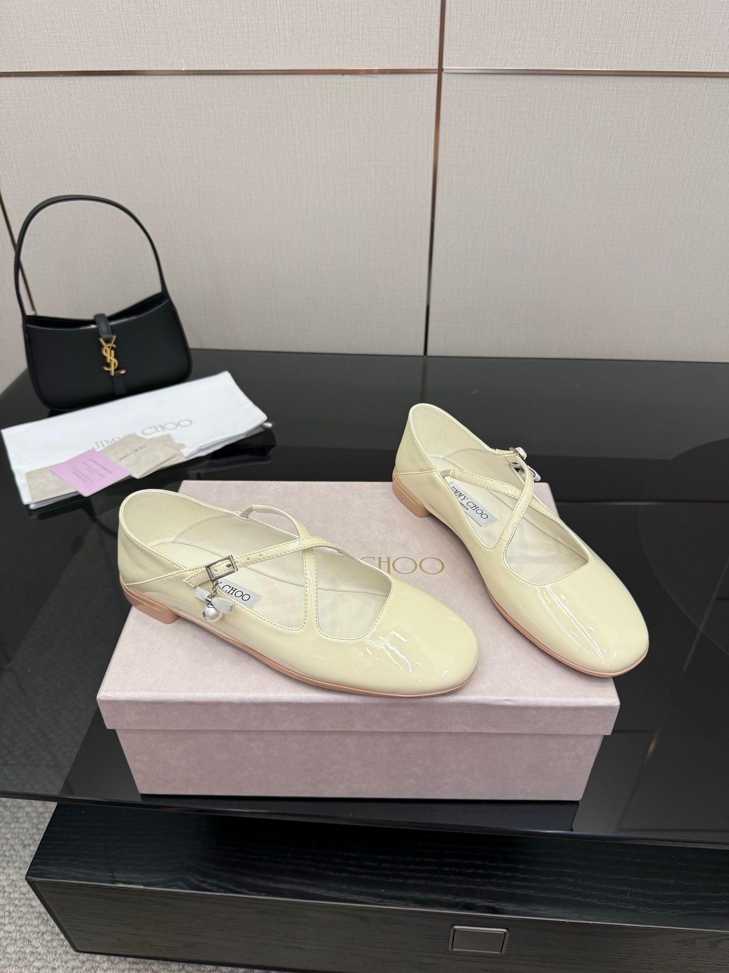 Jimmy Choo Patent Leather Ballerina Flats – 25SS