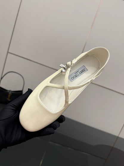 Jimmy Choo Patent Leather Ballerina Flats – 25SS