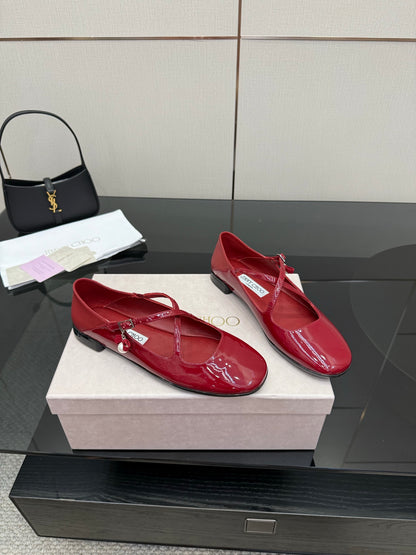 Jimmy Choo Patent Leather Ballerina Flats – 25SS