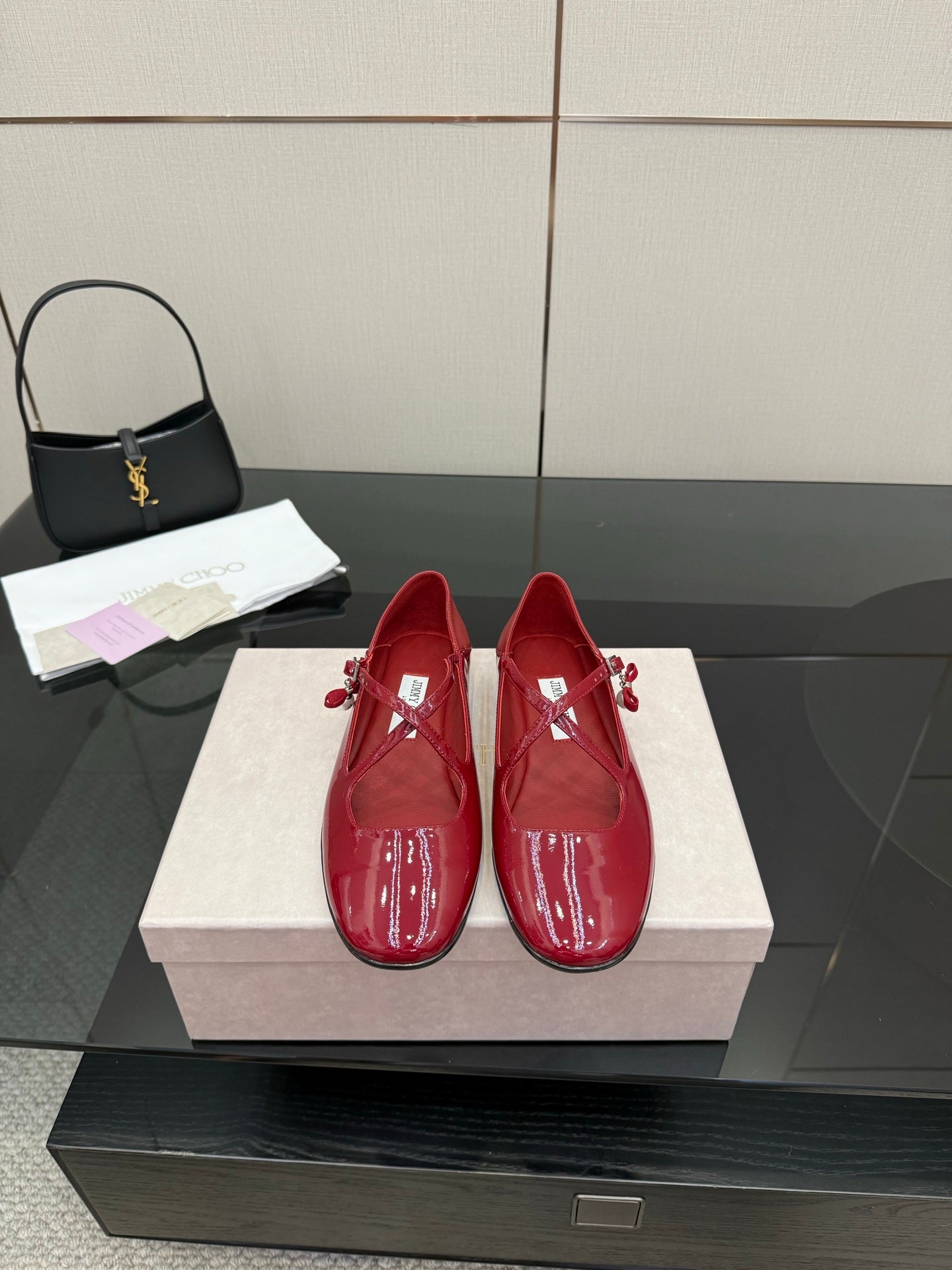Jimmy Choo Patent Leather Ballerina Flats – 25SS