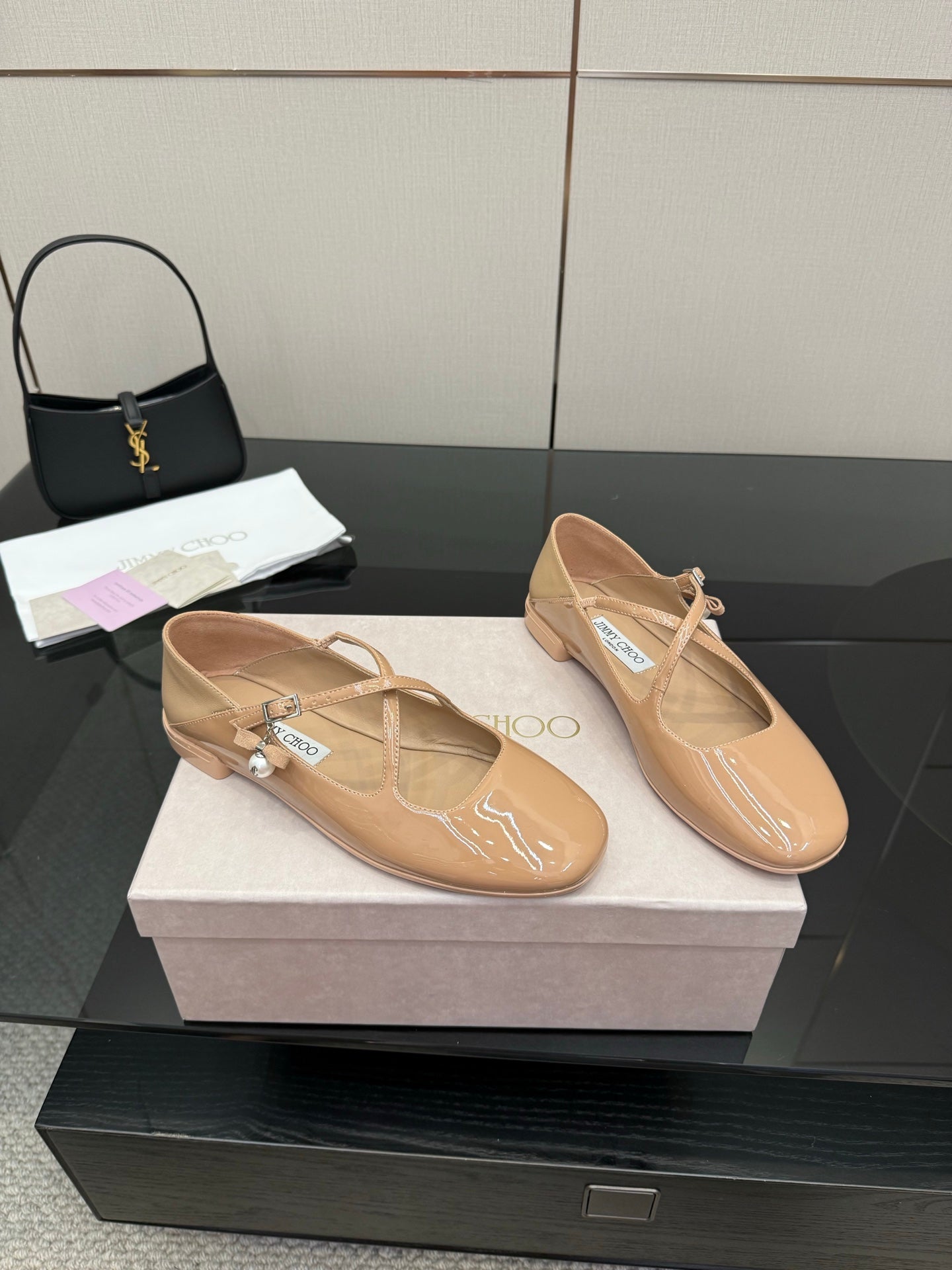 Jimmy Choo Patent Leather Ballerina Flats – 25SS