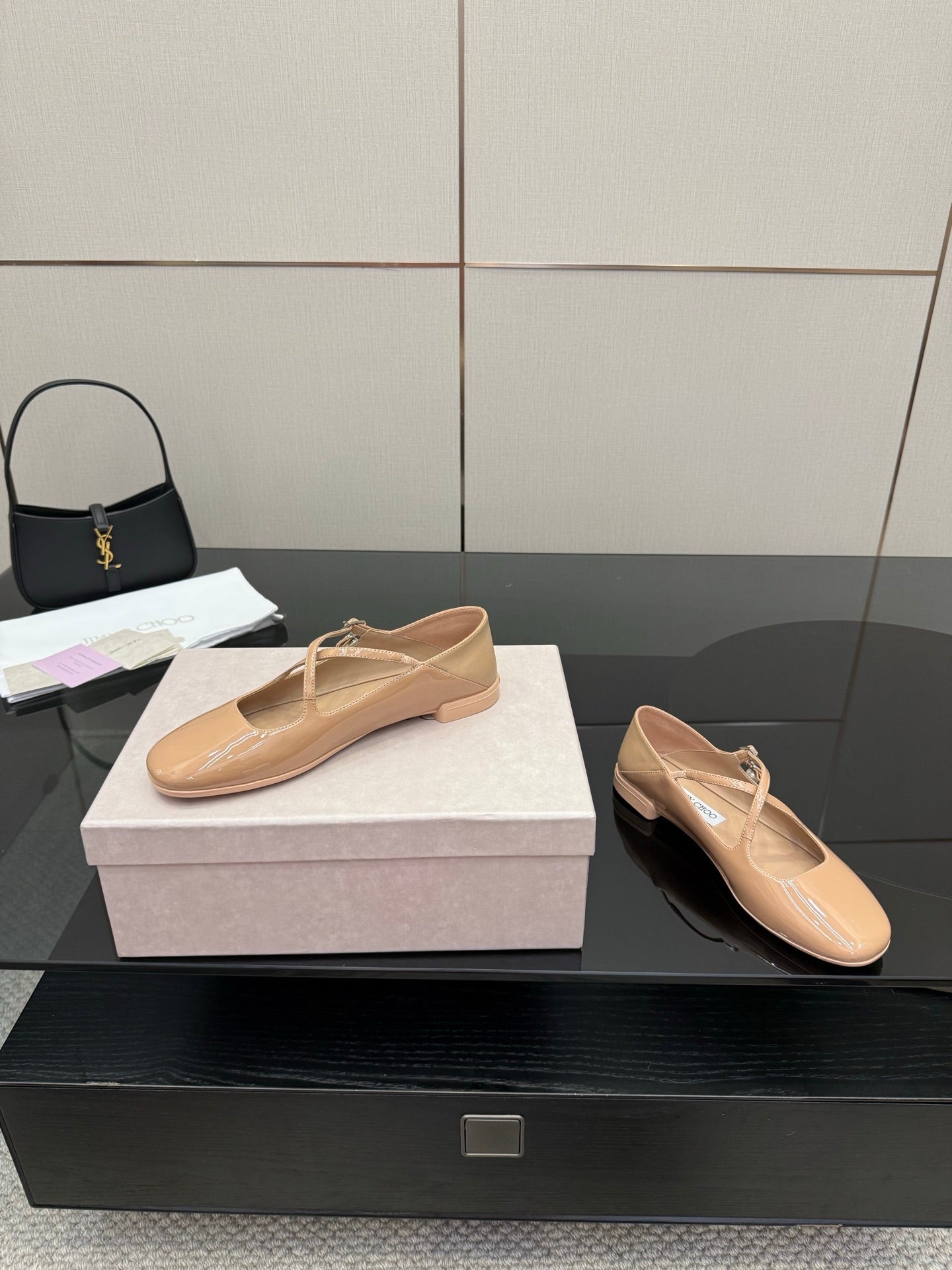 Jimmy Choo Patent Leather Ballerina Flats – 25SS
