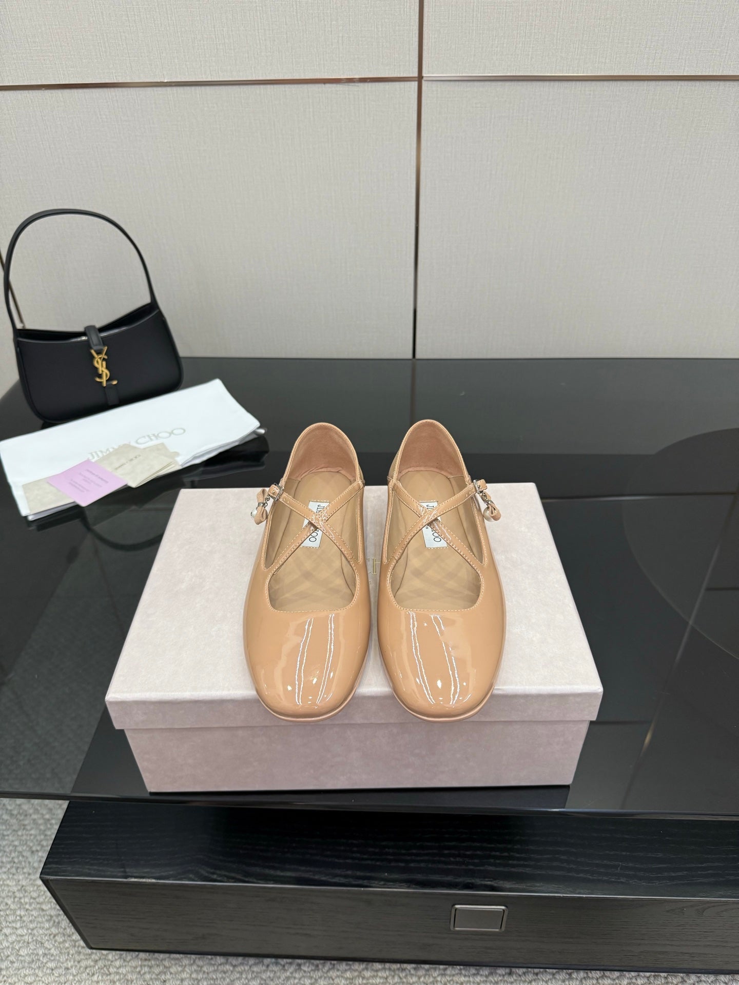 Jimmy Choo Patent Leather Ballerina Flats – 25SS