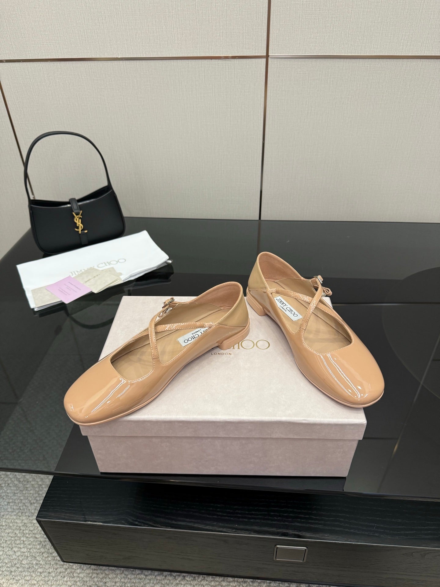 Jimmy Choo Patent Leather Ballerina Flats – 25SS