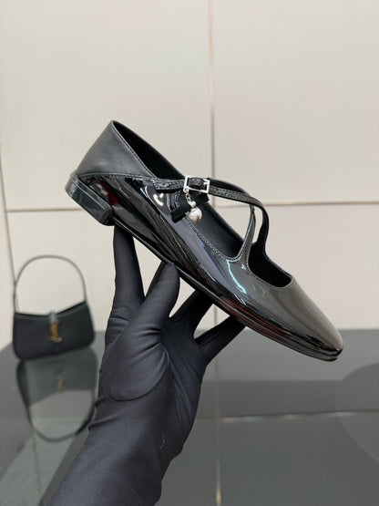 Jimmy Choo Patent Leather Ballerina Flats – 25SS