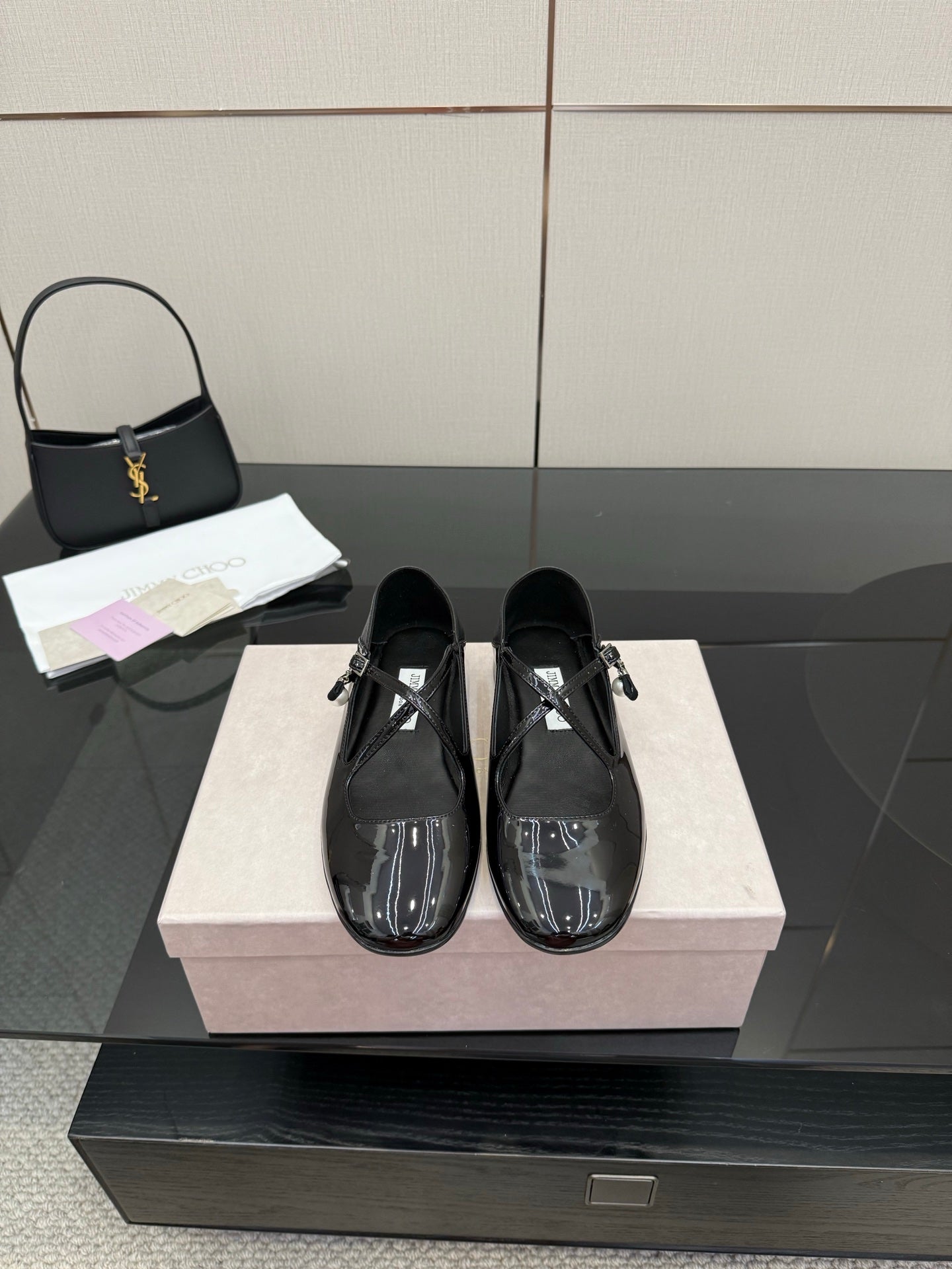 Jimmy Choo Patent Leather Ballerina Flats – 25SS