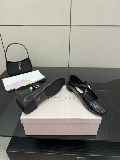 Jimmy Choo Patent Leather Ballerina Flats – 25SS