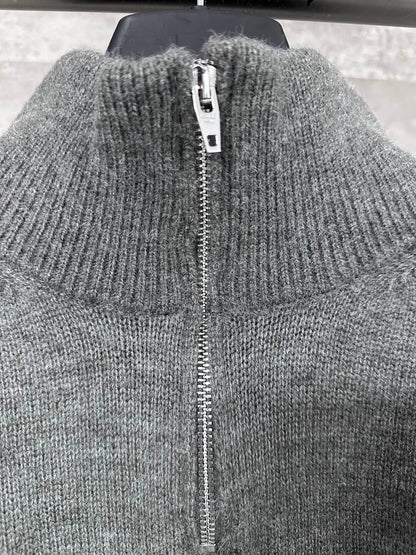Celine Triomphe Embroidery Half-Zip Sweater – 24FW
