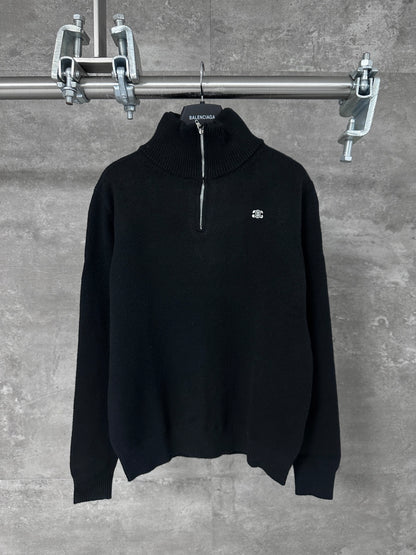 Celine Small Embroidery Half-Zip High-Neck Sweater – 24FW
