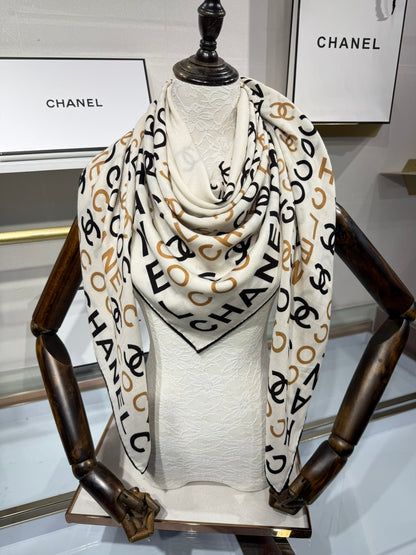 Chanel Silk Cashmere Scarf – 2025 Fall/Winter Collection