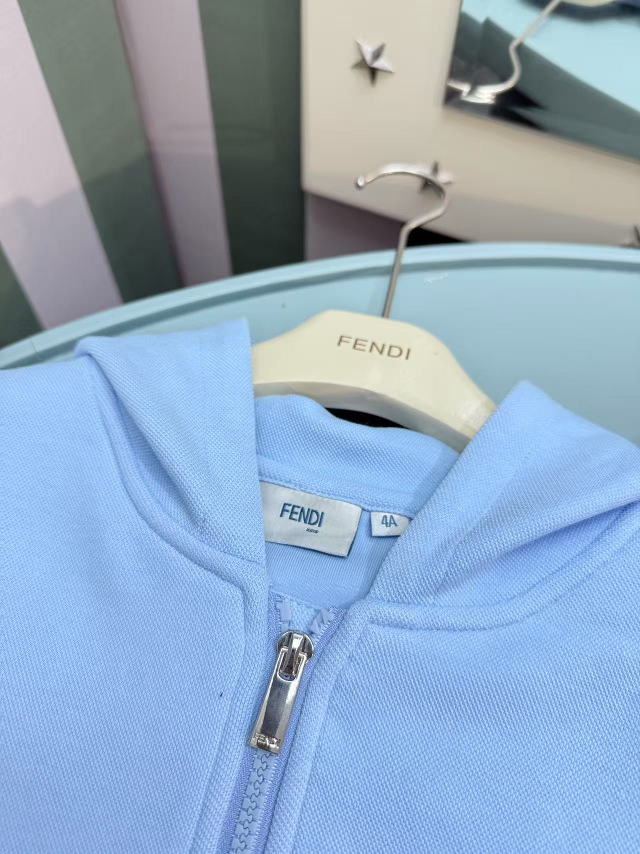 Fendi Kids Logo Embroidered Sweatshirt Set – 2025SS